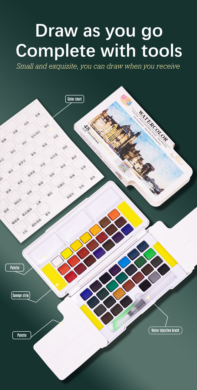 Watercolor Solid Pigment Set Combination, Art Specific Painting Tool