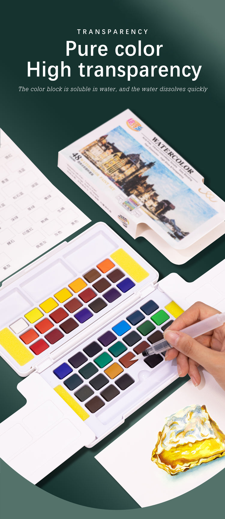 Watercolor Solid Pigment Set Combination, Art Specific Painting Tool