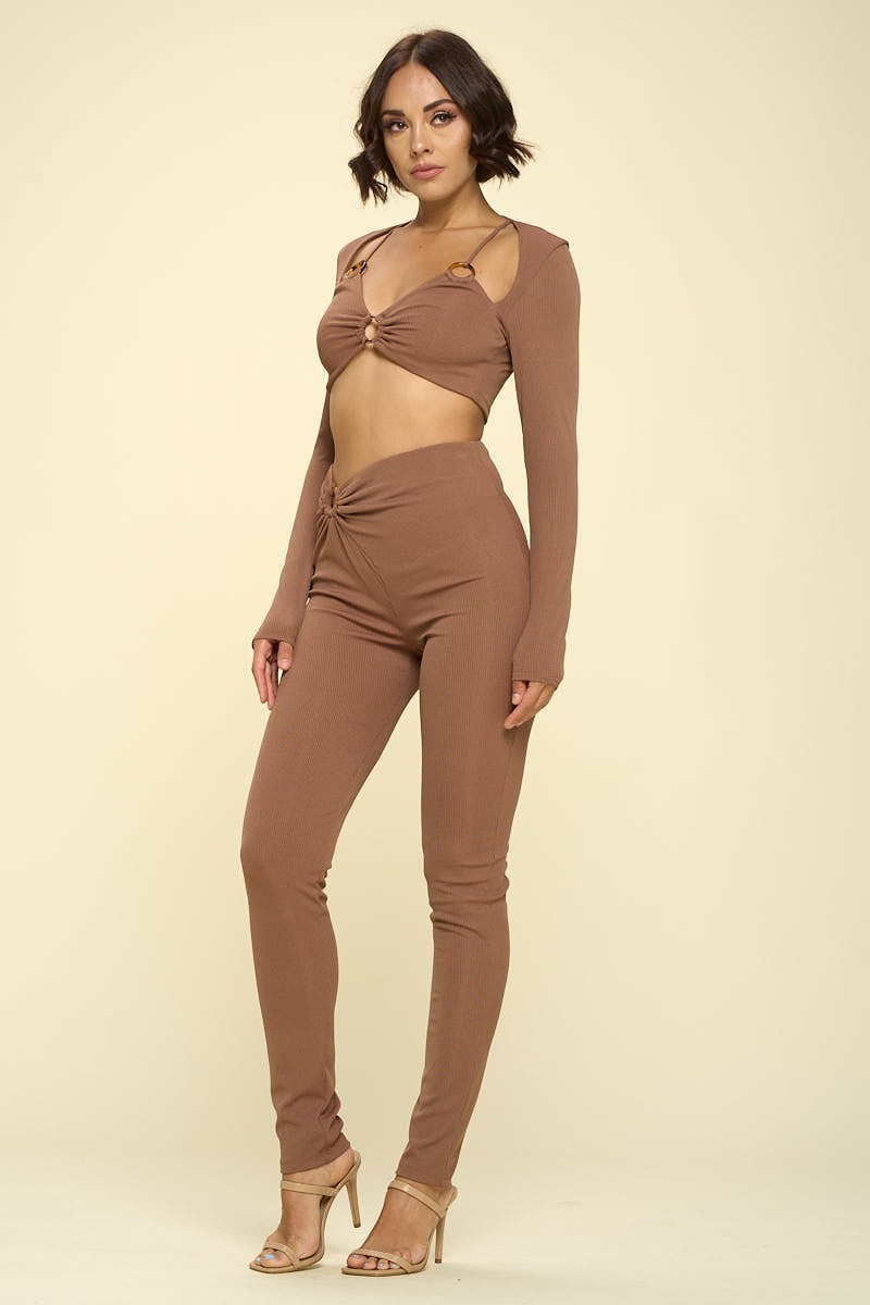 SummerFalling-Bikini Top Solid Color 2 Piece Set