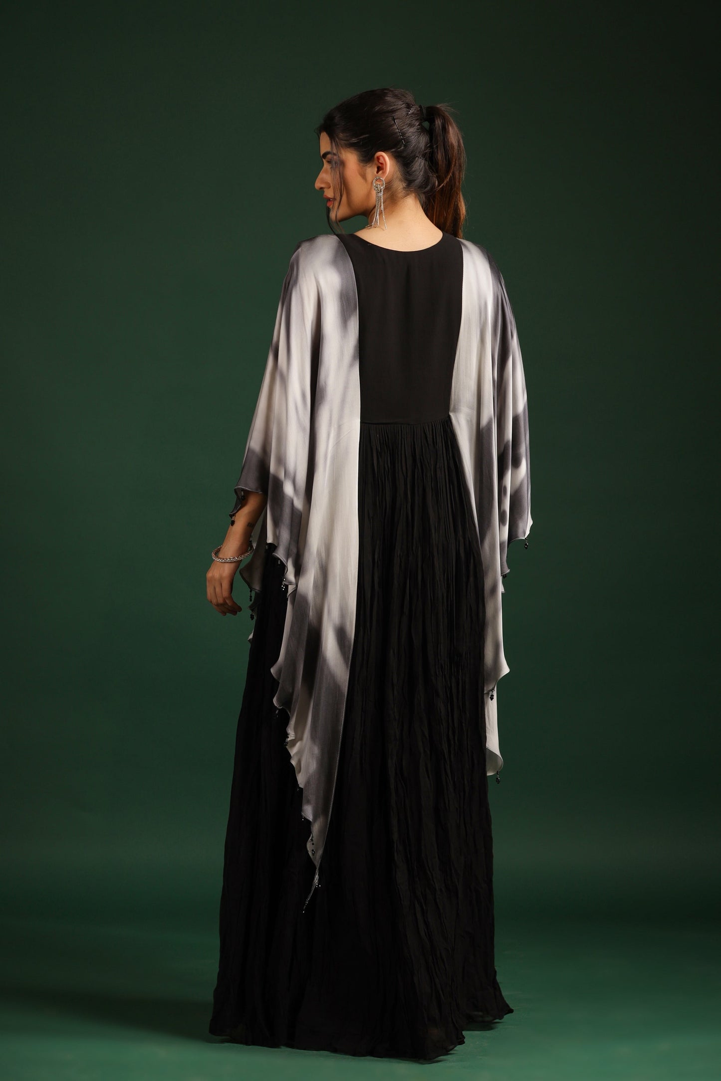 SummerFalling-Black Embellished Swiss Georgette Gown
