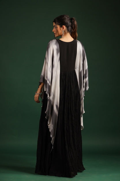 SummerFalling-Black Embellished Swiss Georgette Gown